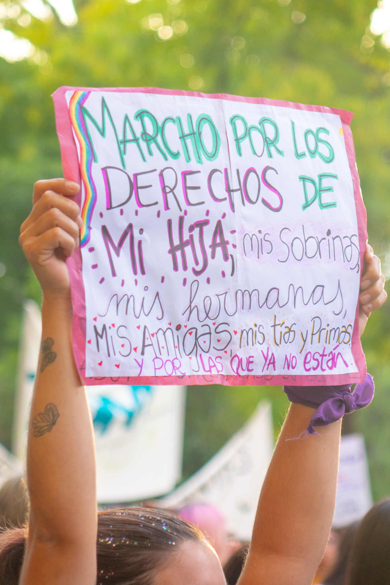 Vista general de la marcha y su bandera principal